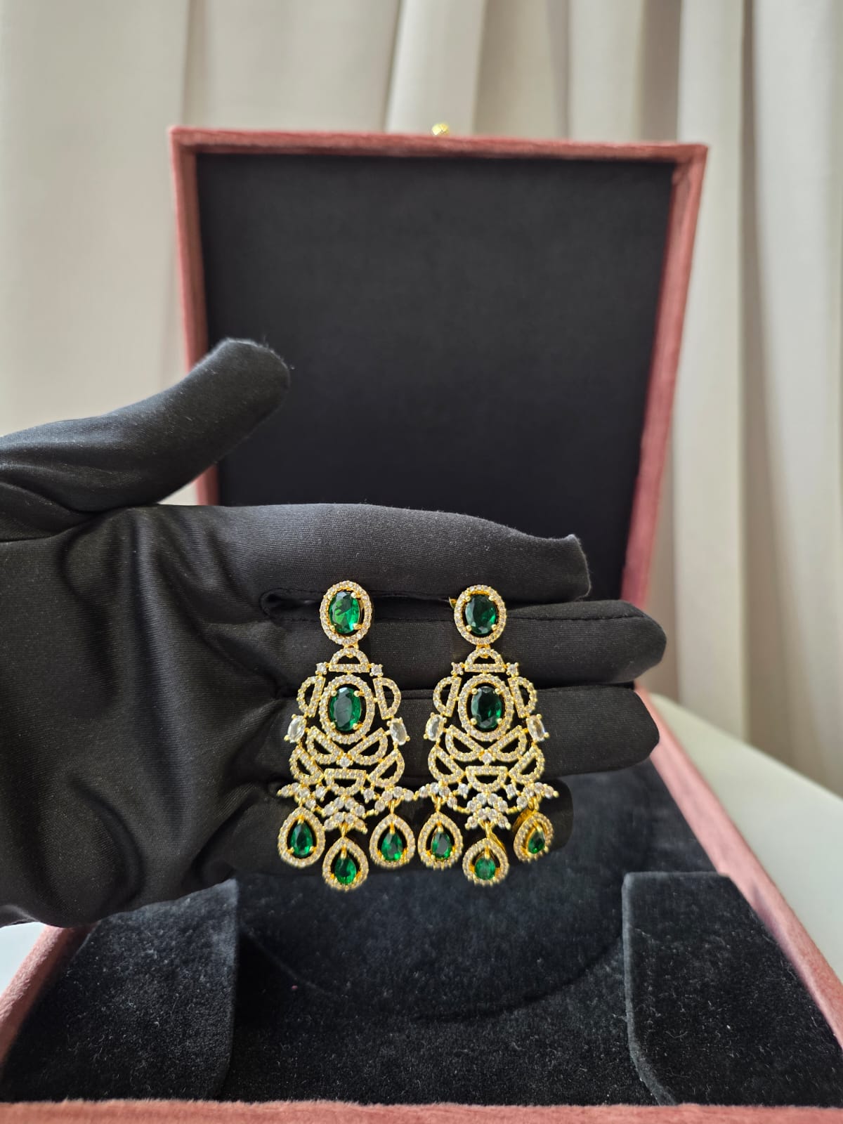 Emerald Cascade Necklace Set