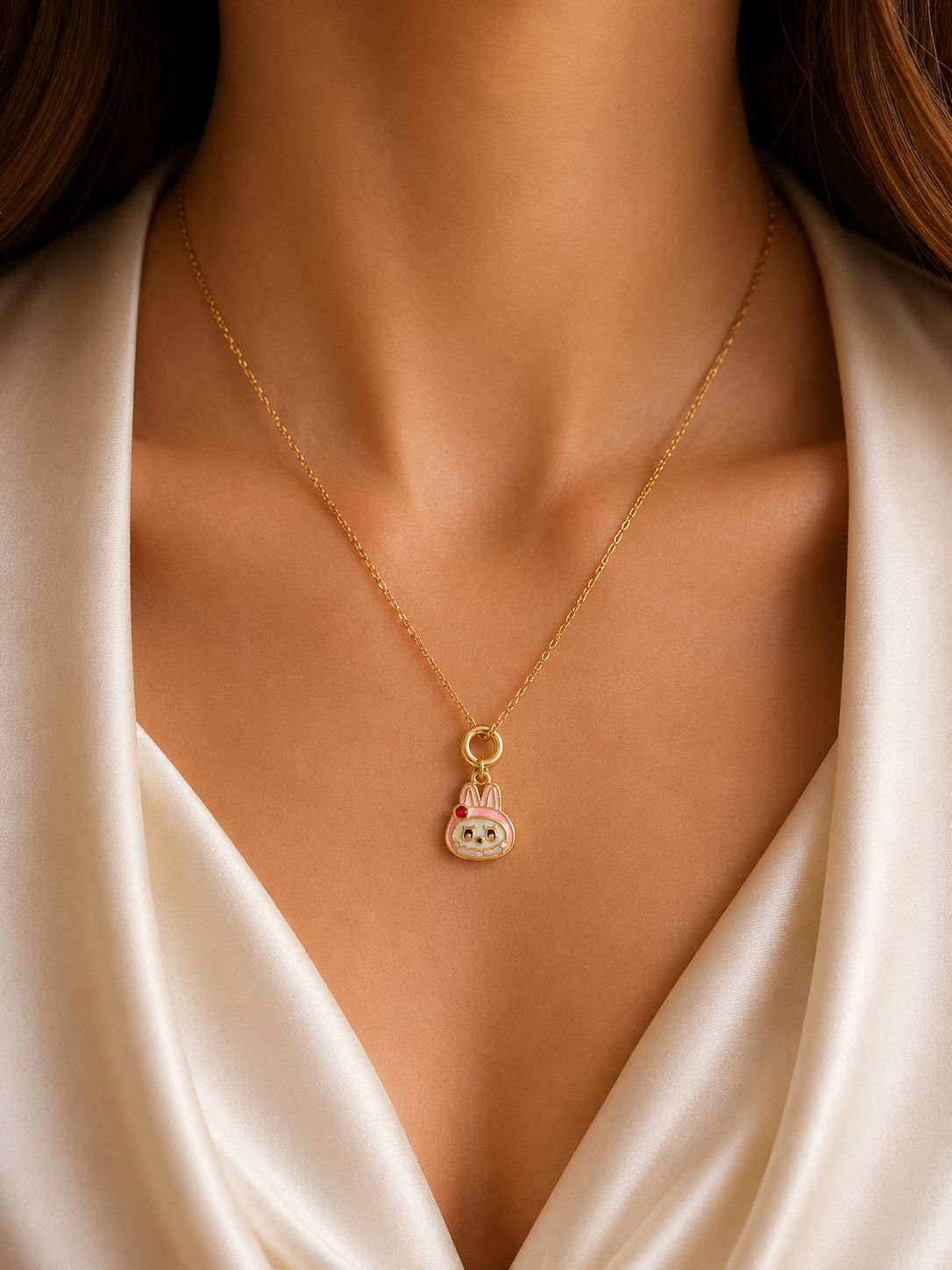 Mini Labubu Pink Pendant Chain
