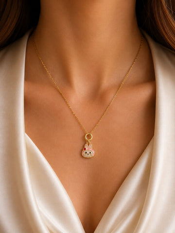 Mini Labubu Pink Pendant Chain