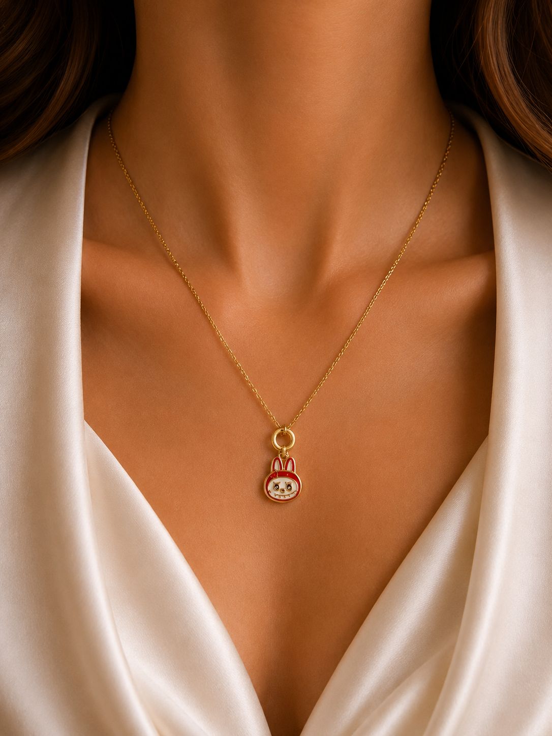 Mini Labubu Red Pendant Chain