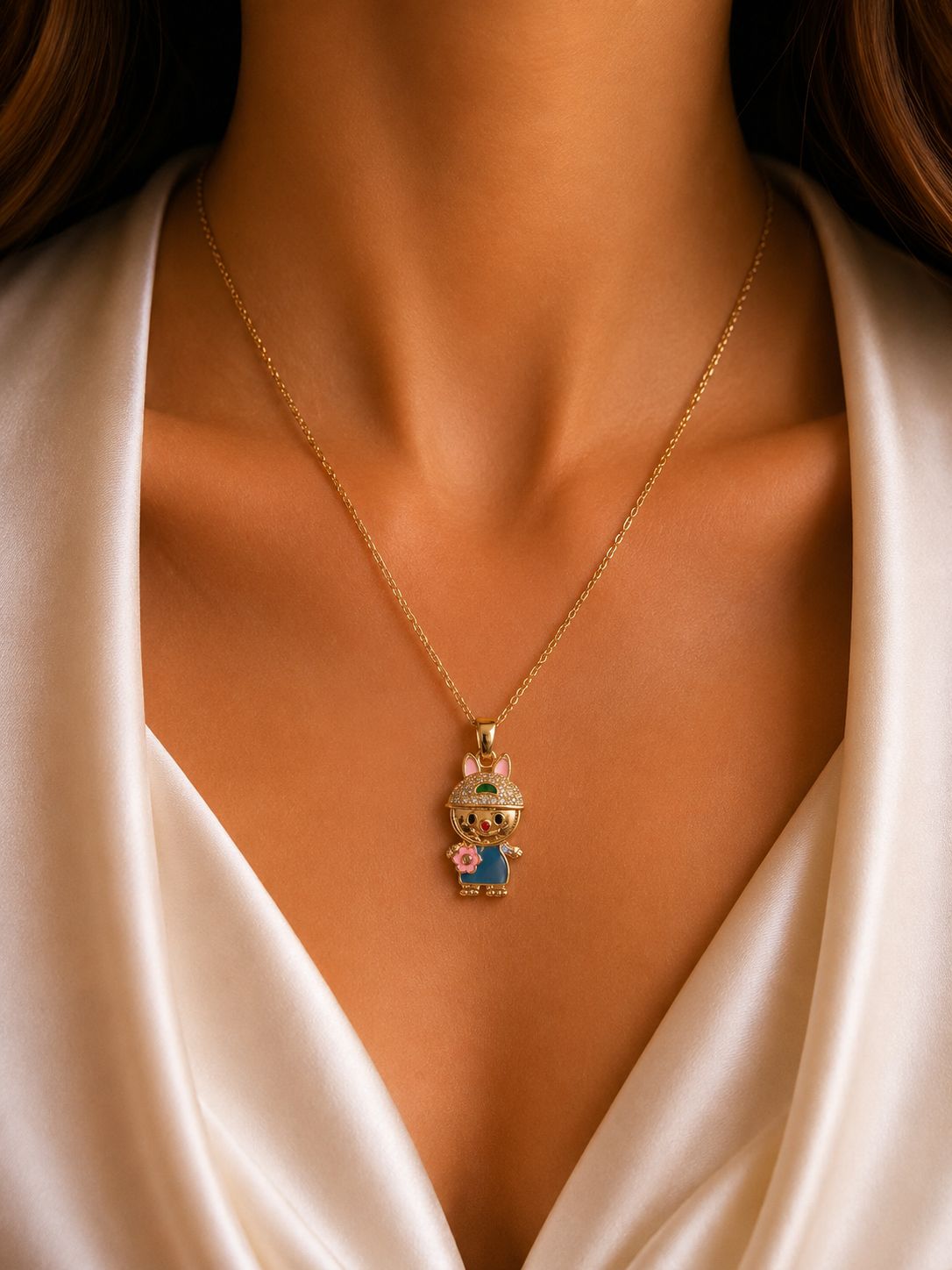 Labubu Teal Blue Pendant Chain