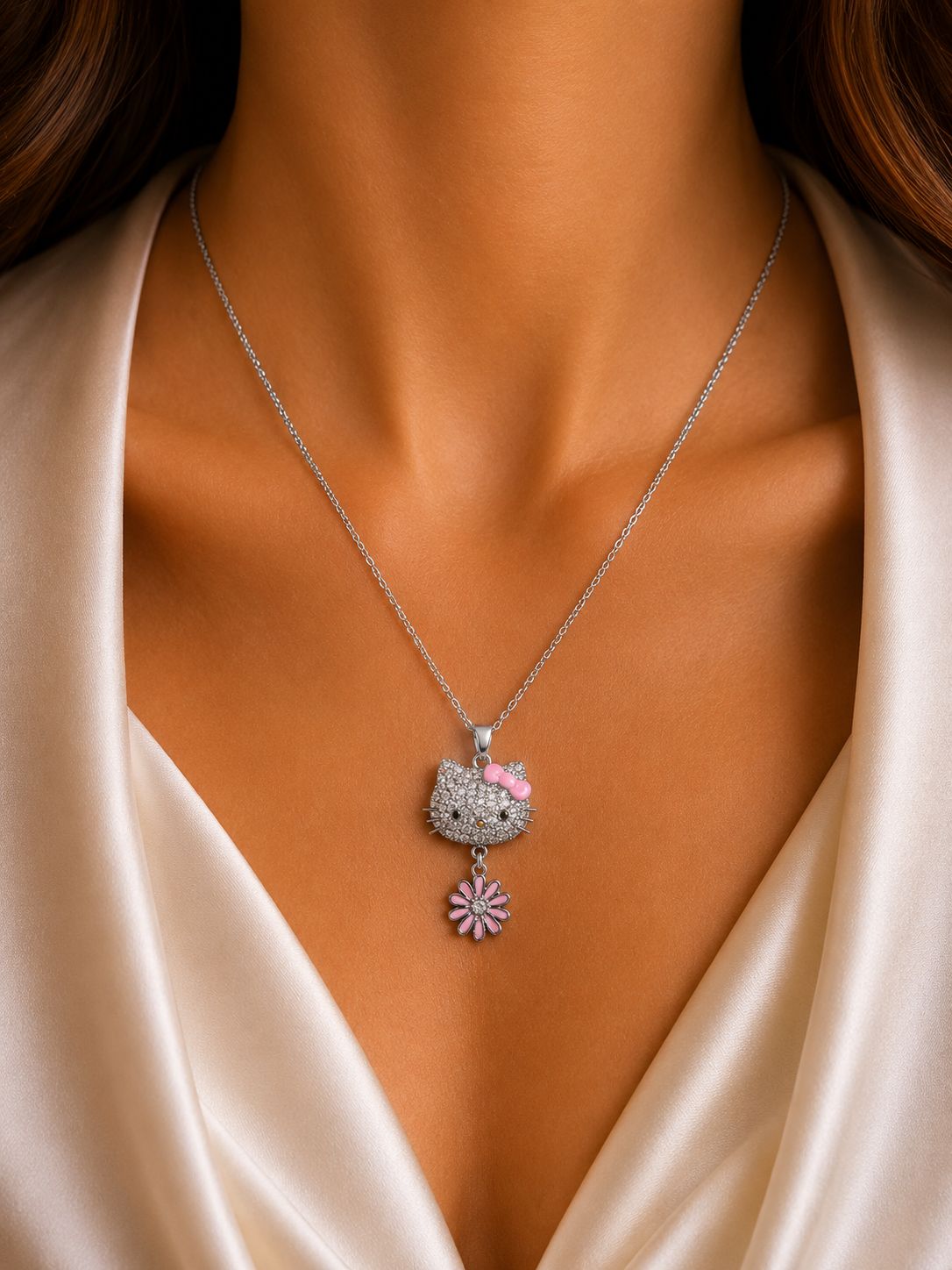 Daisy Kitty Pendant Chain