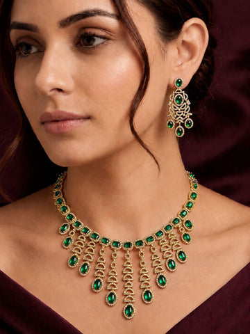 Emerald Cascade Necklace Set