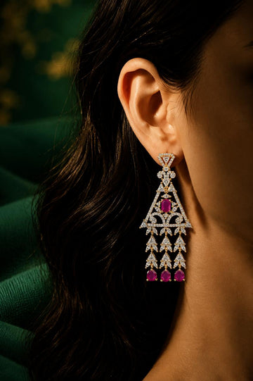 Ruby Royale Chandelier Earrings