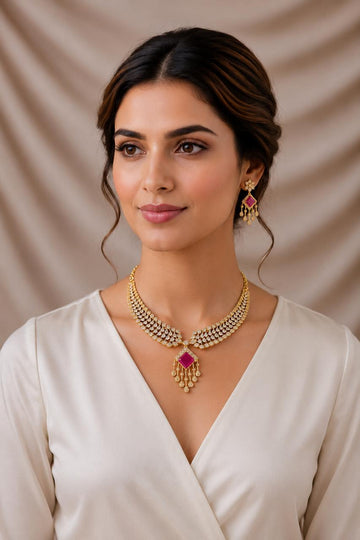 Rooh Ruby Necklace Set
