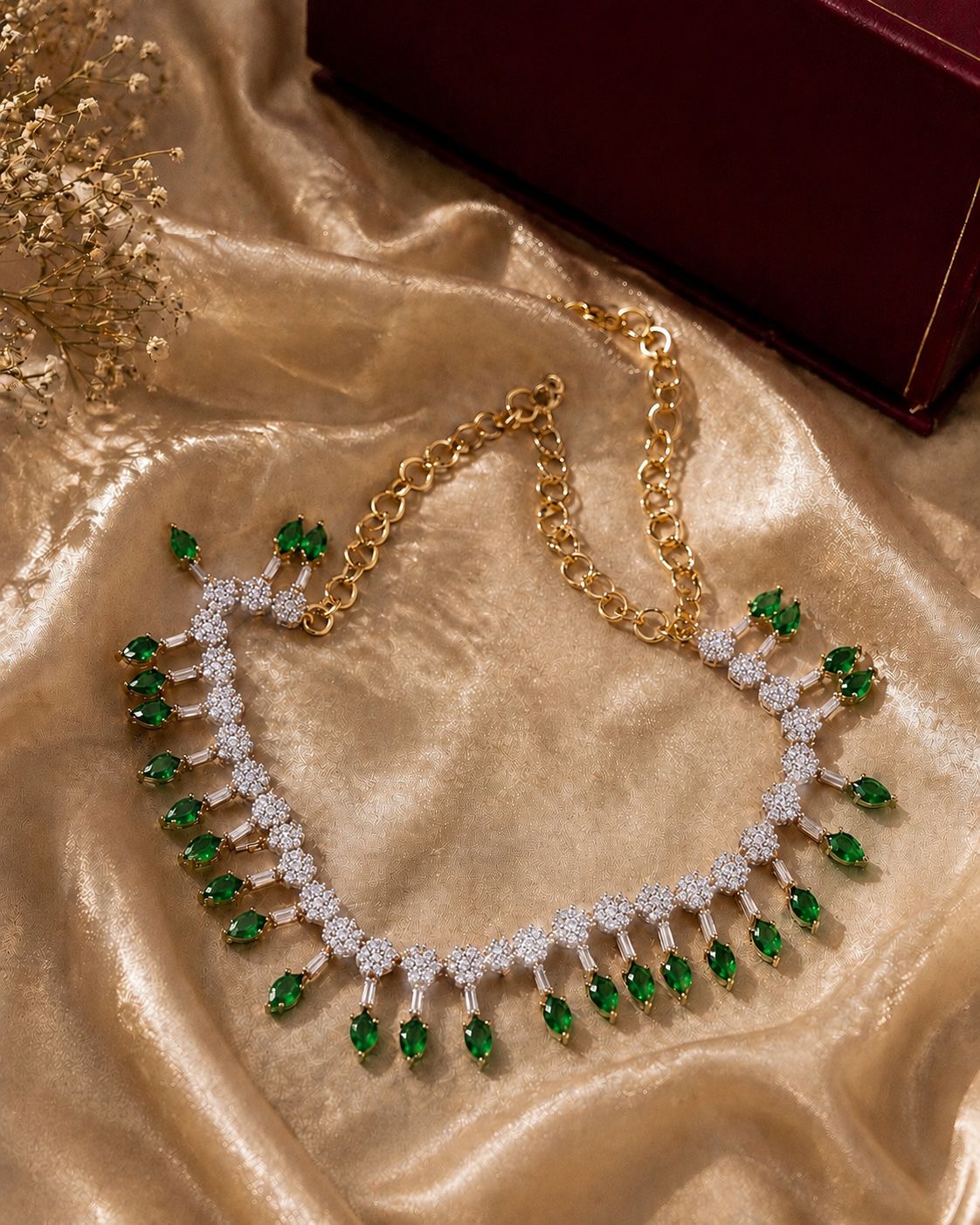 Midnight Emerald Crystal Necklace