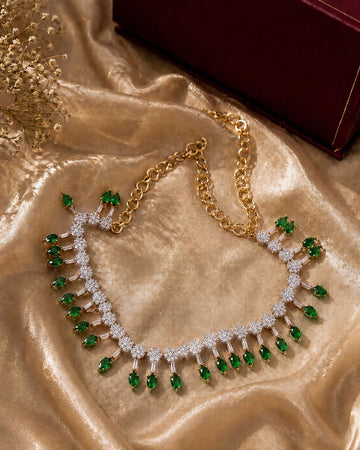 Midnight Emerald Crystal Necklace