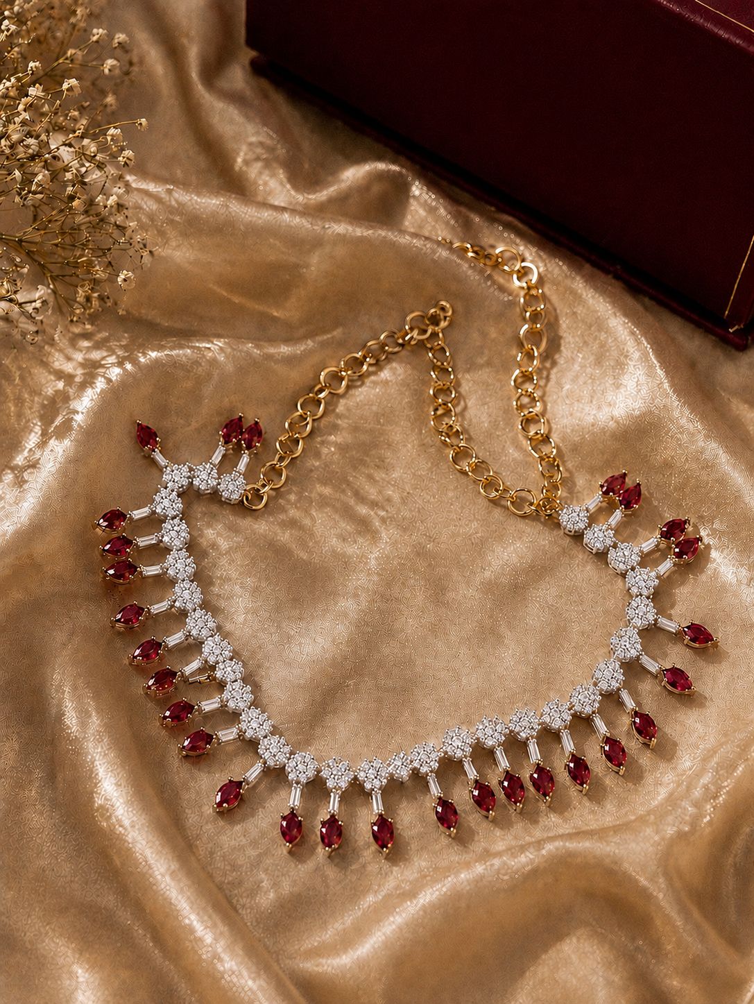 Midnight Ruby Crystal Necklace