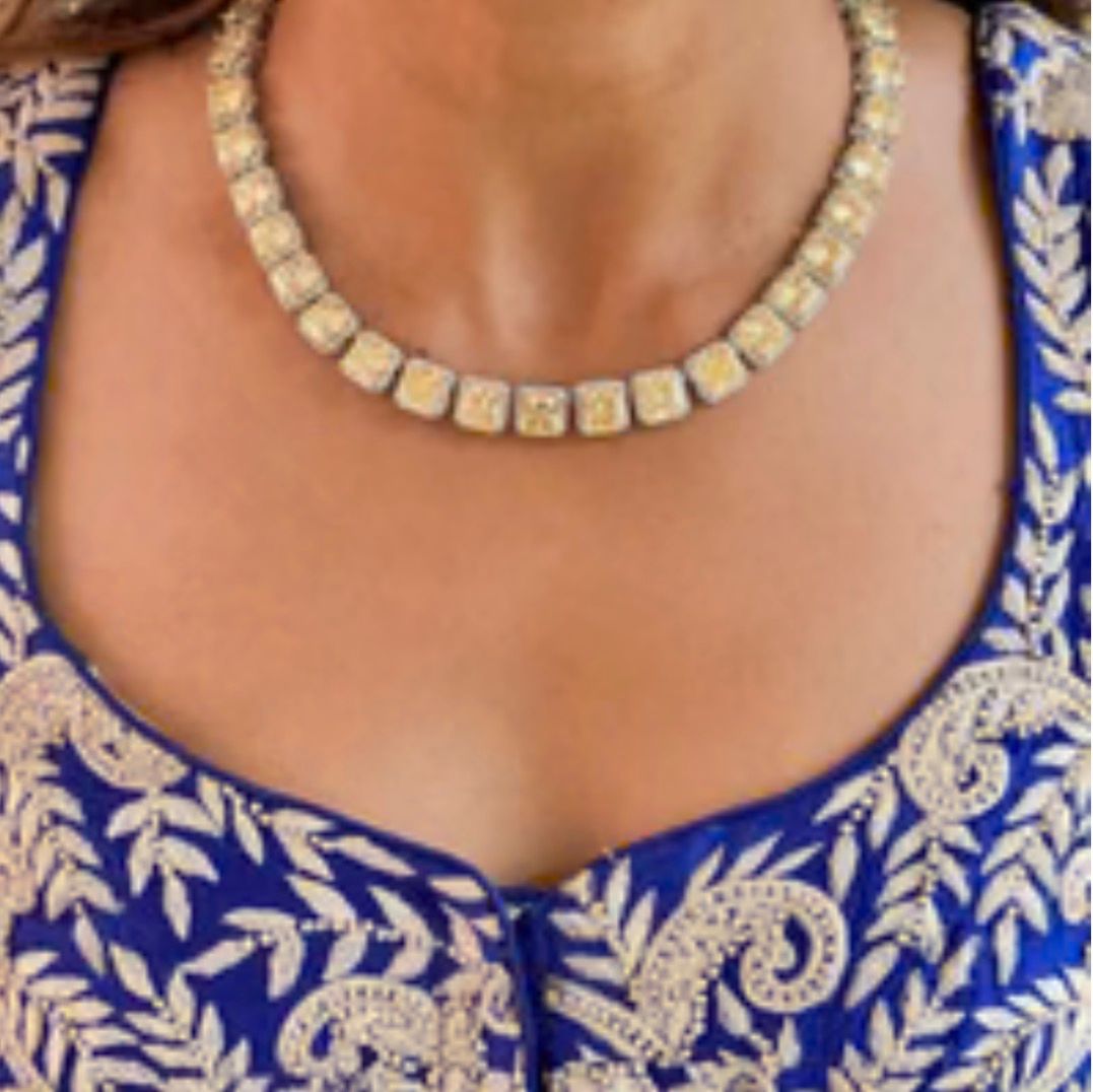 Regal Canary Diamond Layered Necklace Set