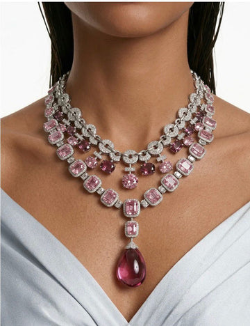 Imperial Blush Double Layered Necklace Set