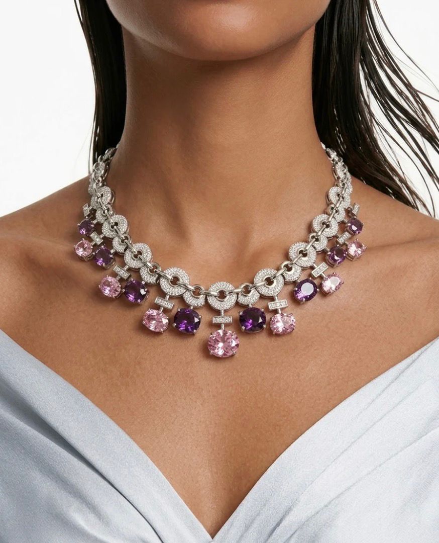 Imperial Blush Double Layered Necklace Set
