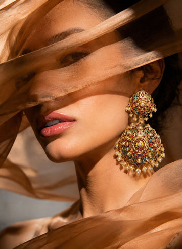 Mehrbano Jadau Chandbali Earrings