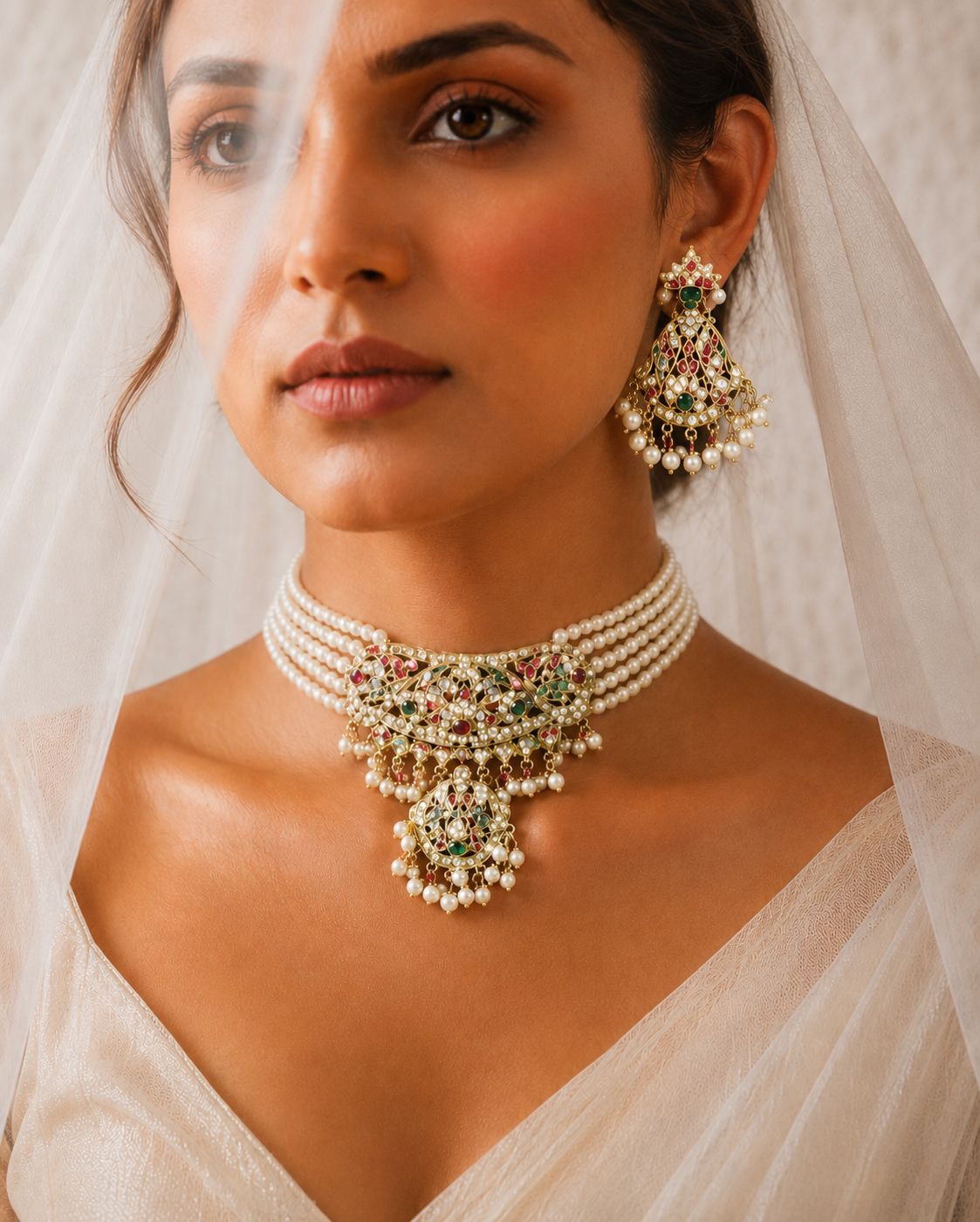 Firdaus Jadau Pearl Choker Set