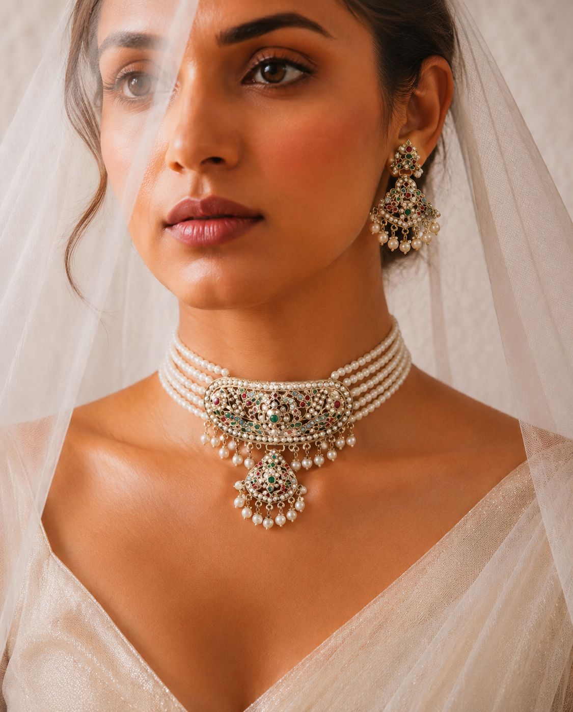 Mehrang Jadau Pearl Choker Set