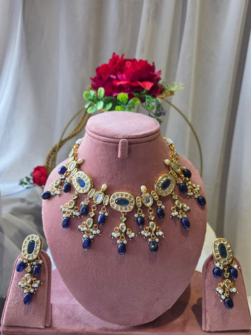 Suraya Blue Meenakari Necklace Set