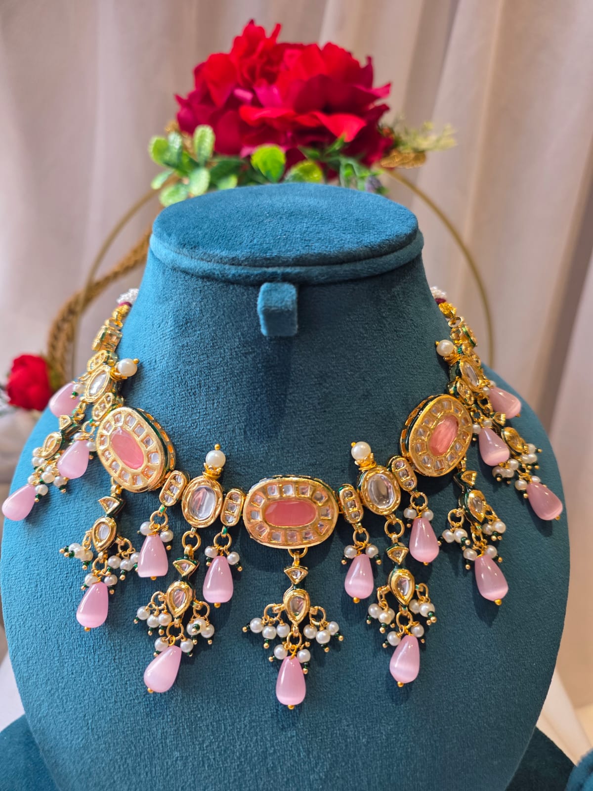 Suraya Blush Pink Meenakari Necklace Set