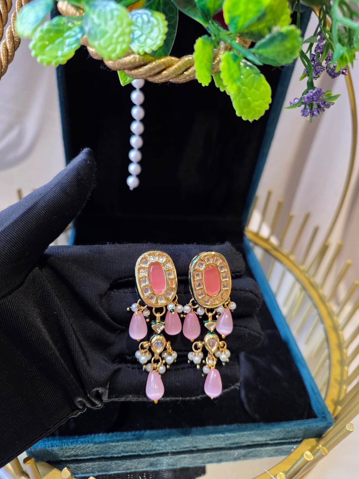 Suraya Blush Pink Meenakari Necklace Set