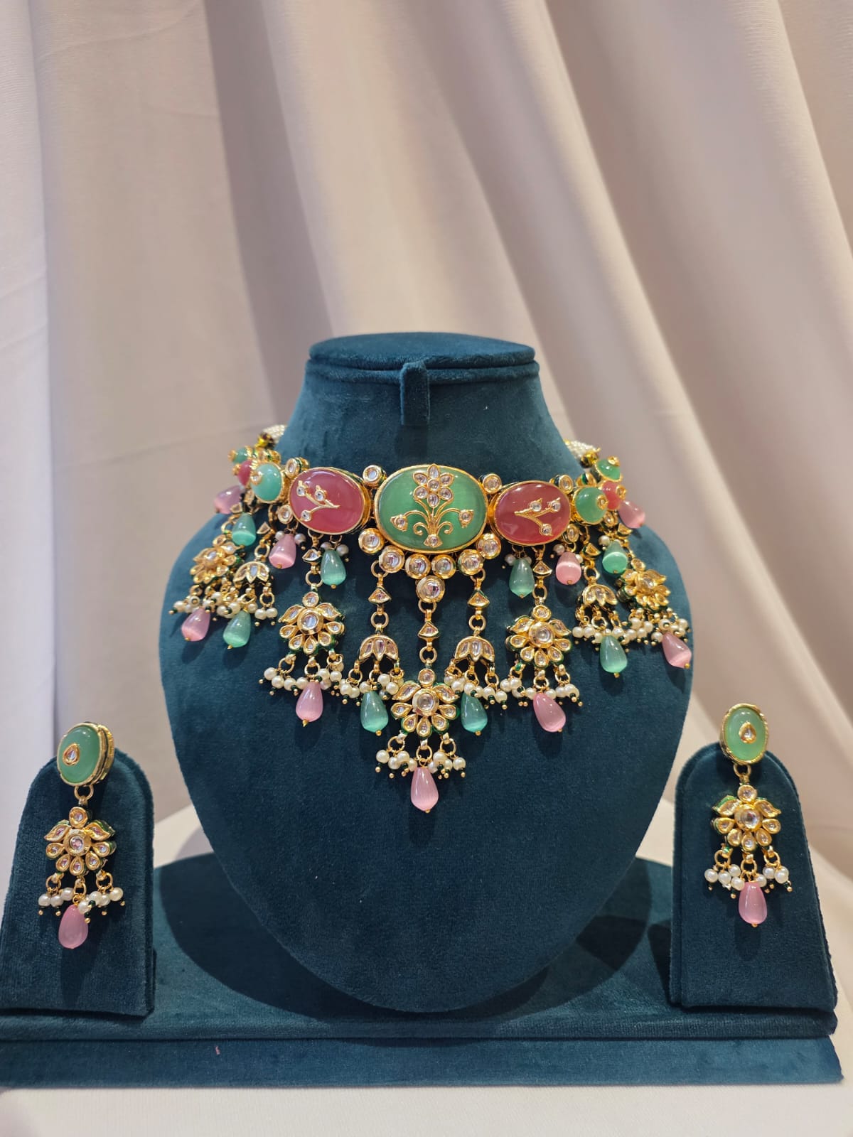 Pastella Meenakari Necklace Set