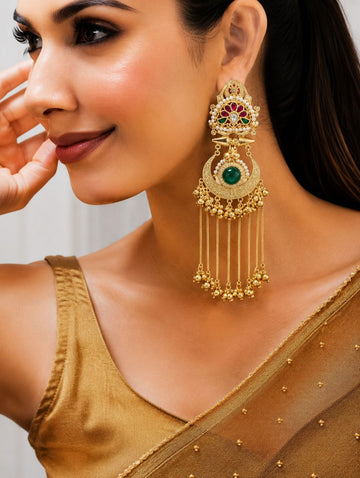 Noorvaaz  Emerald Long Chandbalis