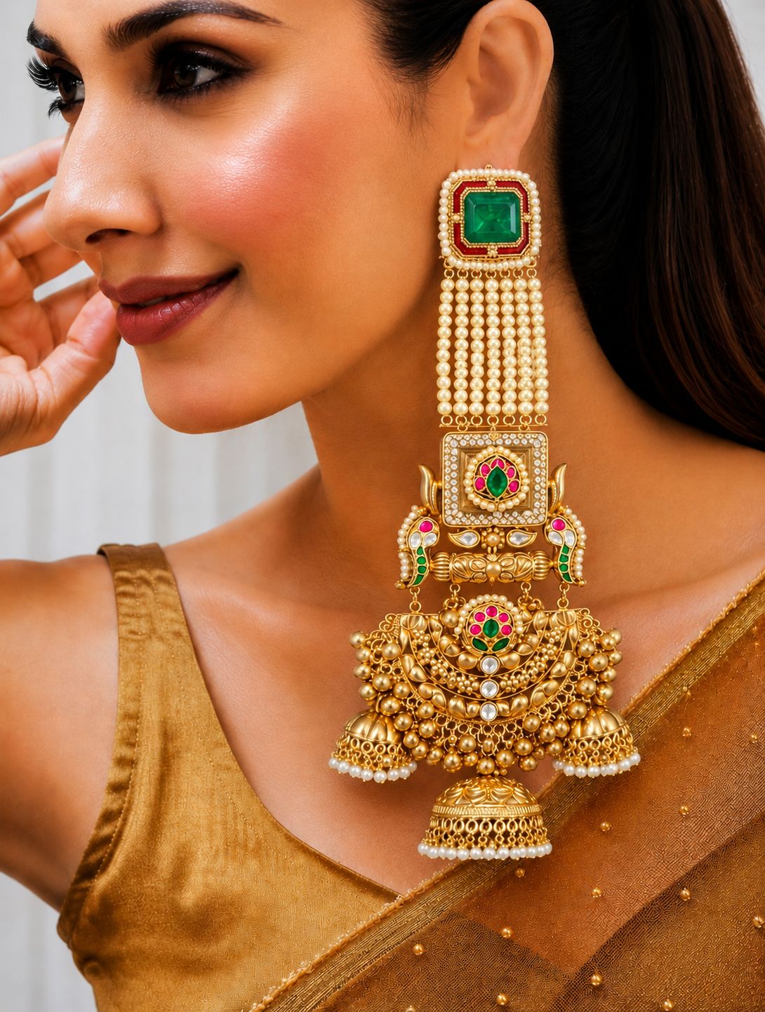 Maharani 9-inch Mehrunisa Jhumkas