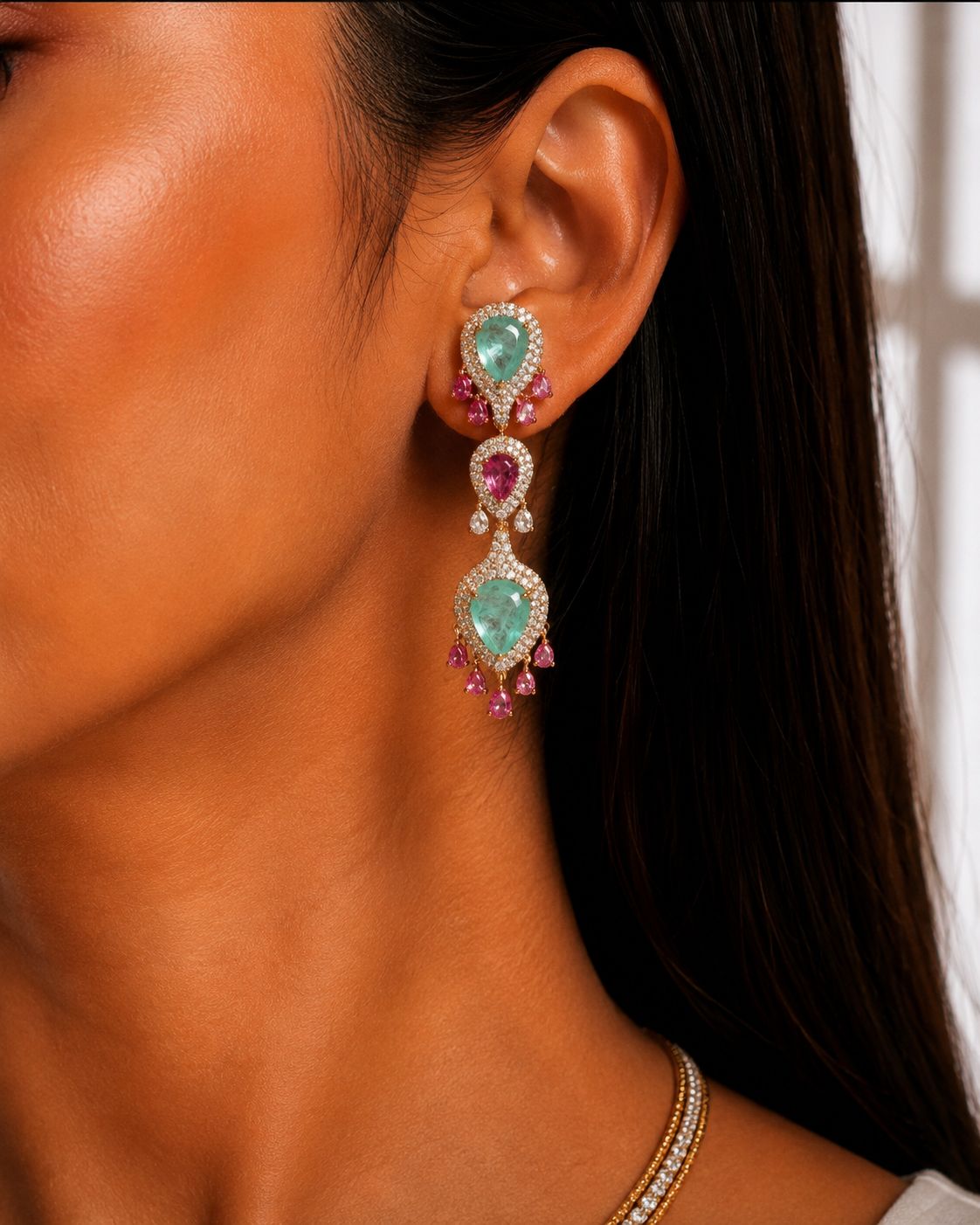 Fleur Floral Diamond Necklace Set