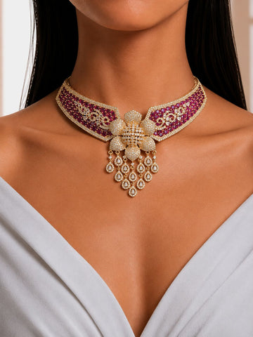 Jasmine Ruby Diamond Necklace Set