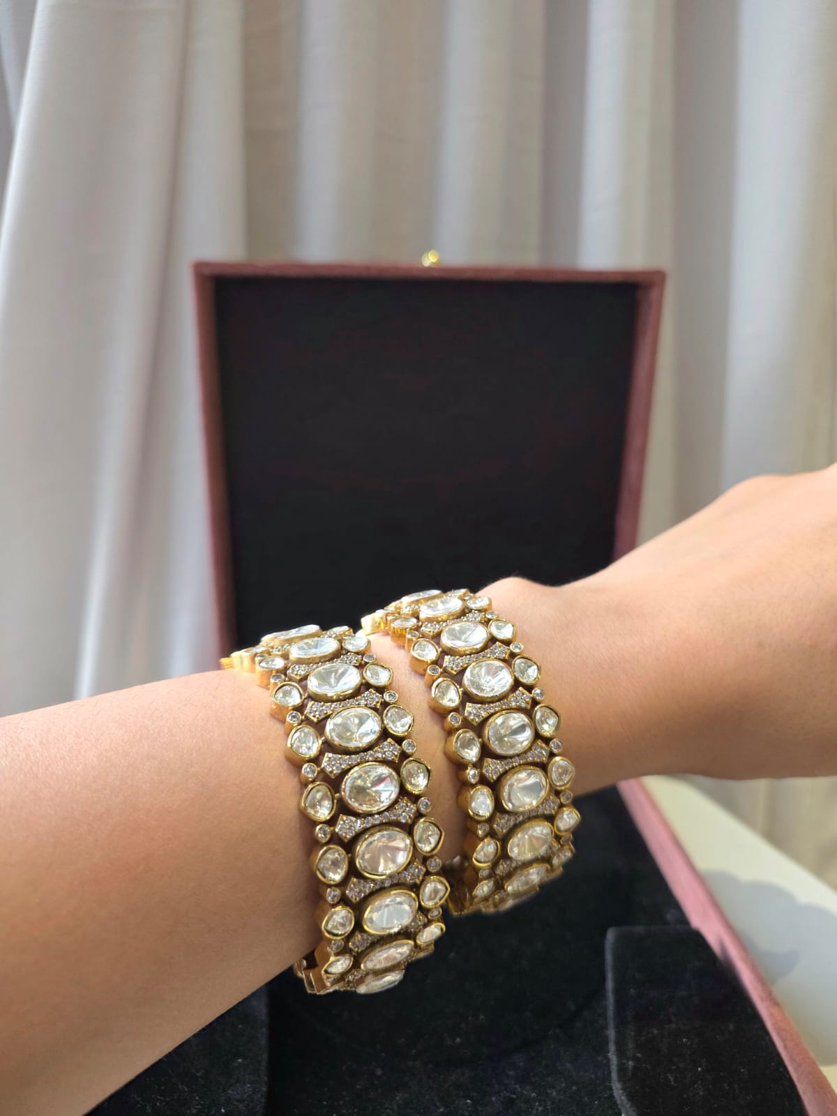 Classic Kada Polki Openable Bangles