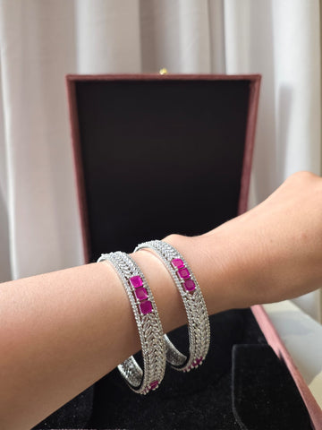 Ruby Sparkle Diamond Bangles