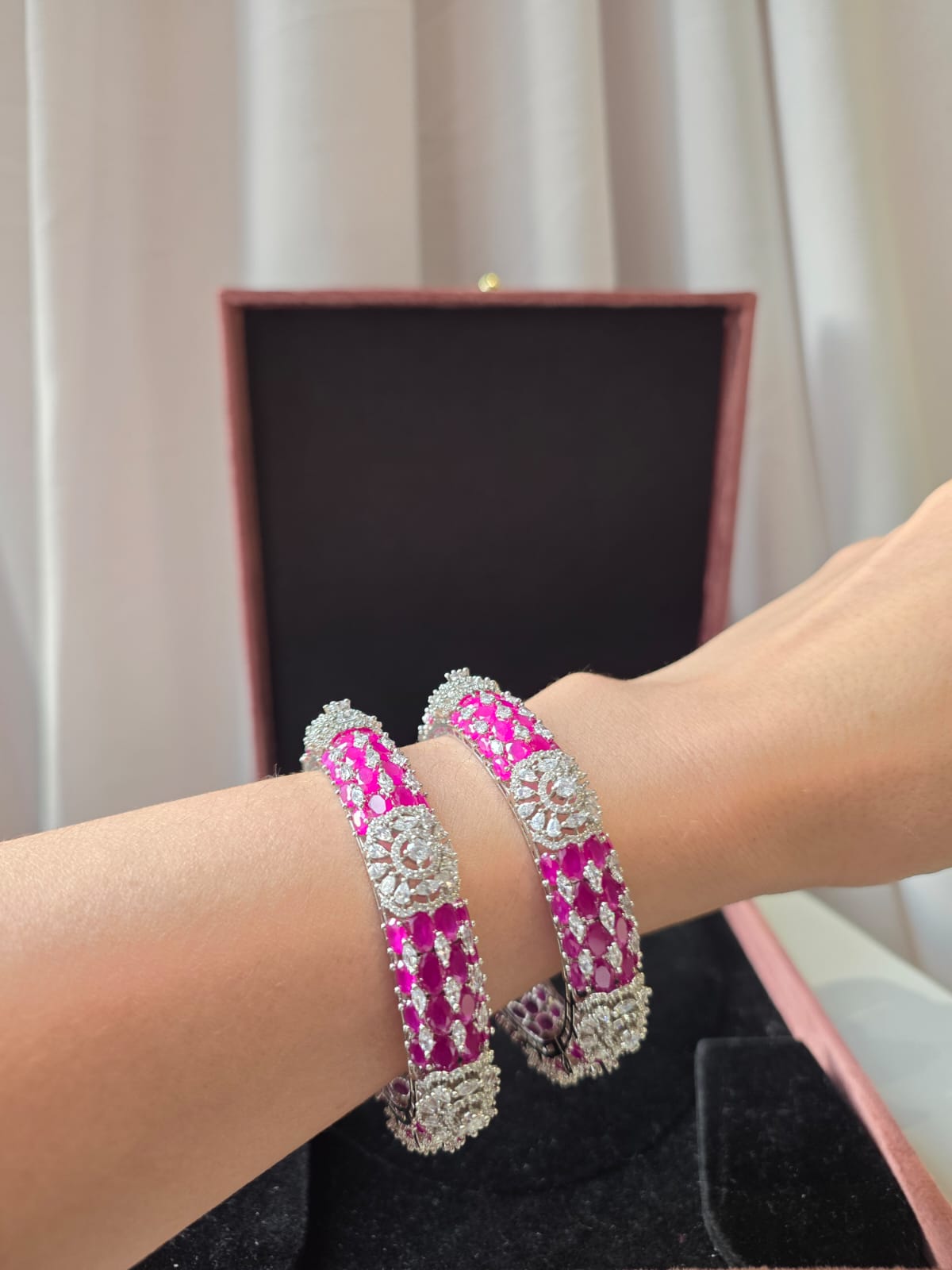 Ruby Blossom Luxe Openable Bangles