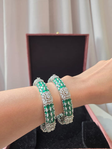 Emerald Blossom Luxe Openable Bangles