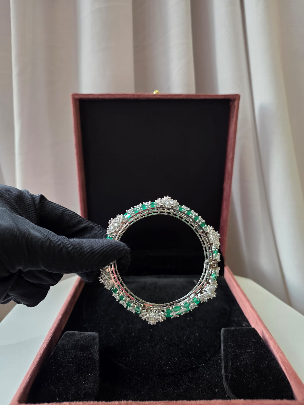 Emerald Blossom Luxe Openable Bangles