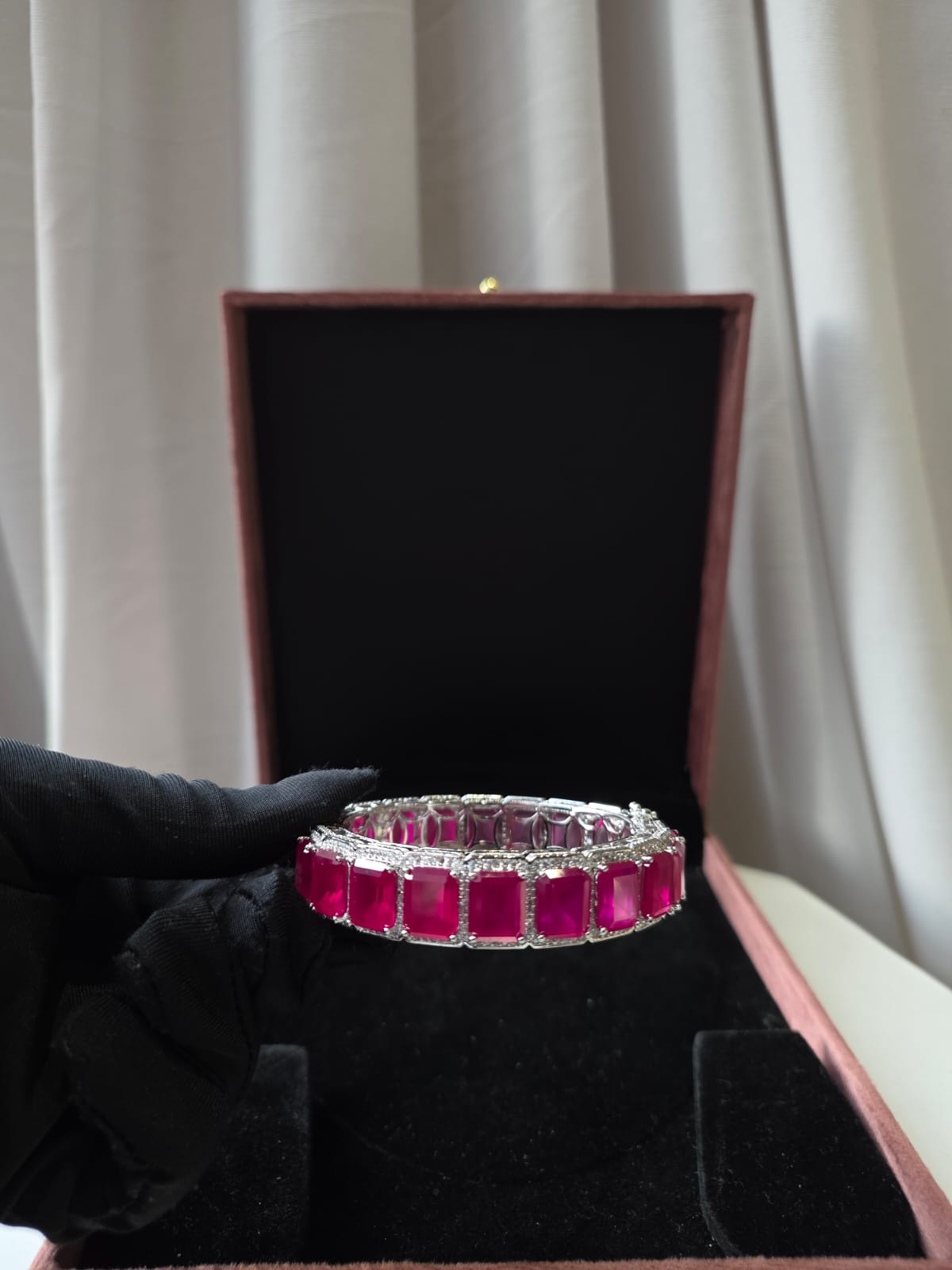 Ruby Tennis Looped Luxe Openable Bangles
