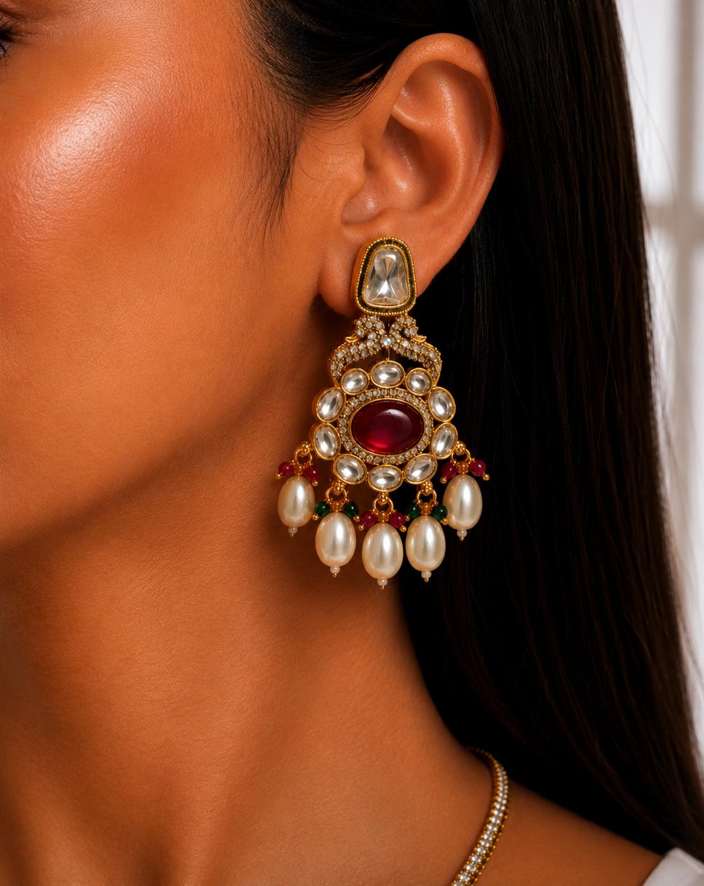 Heritage Pearl Kundan Pendant Necklace