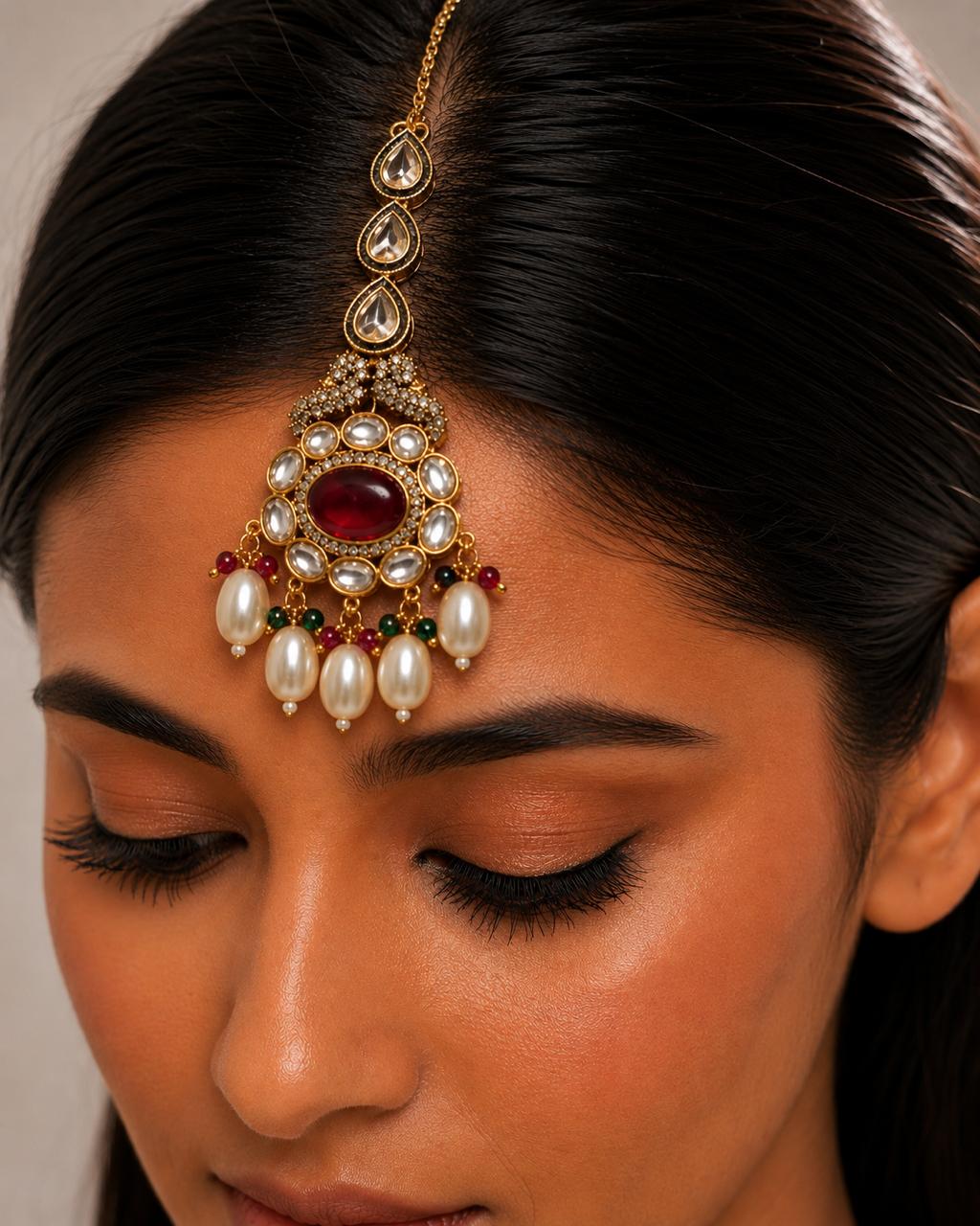 Heritage Pearl Kundan Pendant Necklace