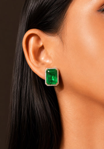 Emerald Radiance Stud Earrings