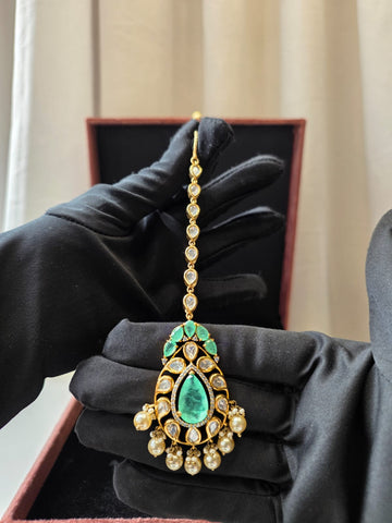 Emerald Noor Polki Tikka
