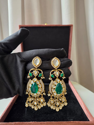 Emerald Noor Polki Earrings