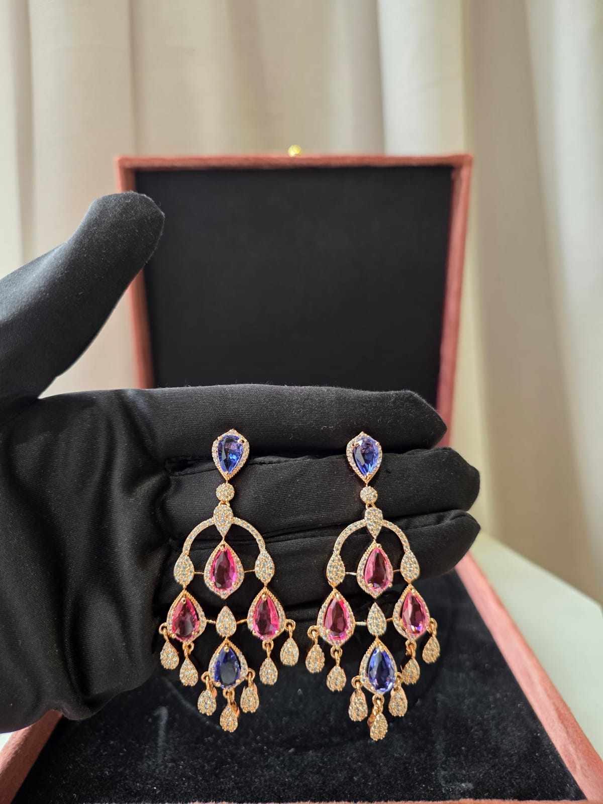 Amethyt Prism Statement Earrings