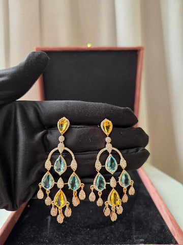 Citrine Prism Statement Earrings