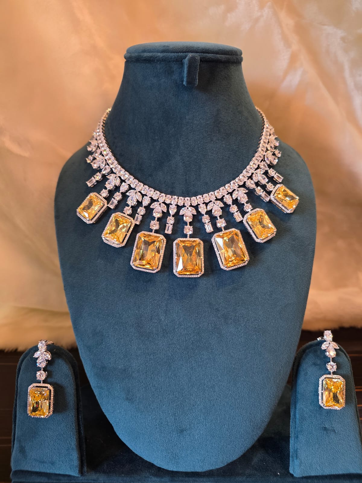 Citrine Masterpiece Statement Necklace Set