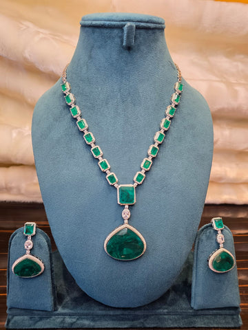 Emerald Drop Grace Necklace Set