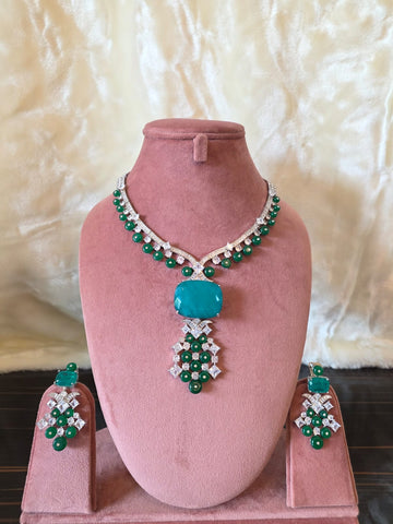 Emerald Cascade Necklace Set