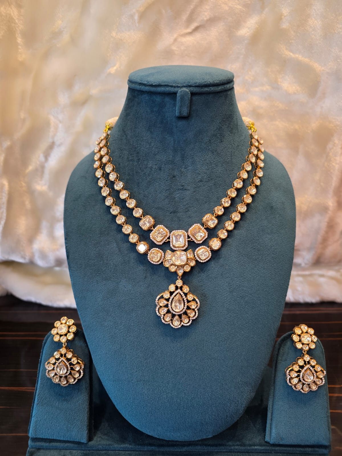 Royal Layered Polki Necklace Set
