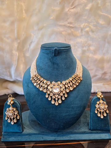 Beaded Crystal Polki Choker Set