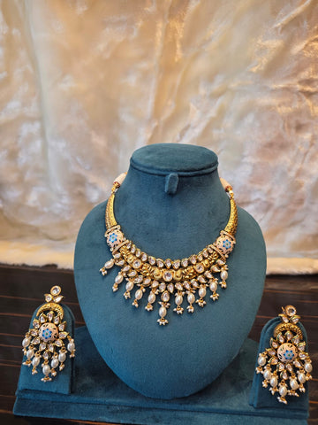 Pearl Polki Heritage Necklace Set