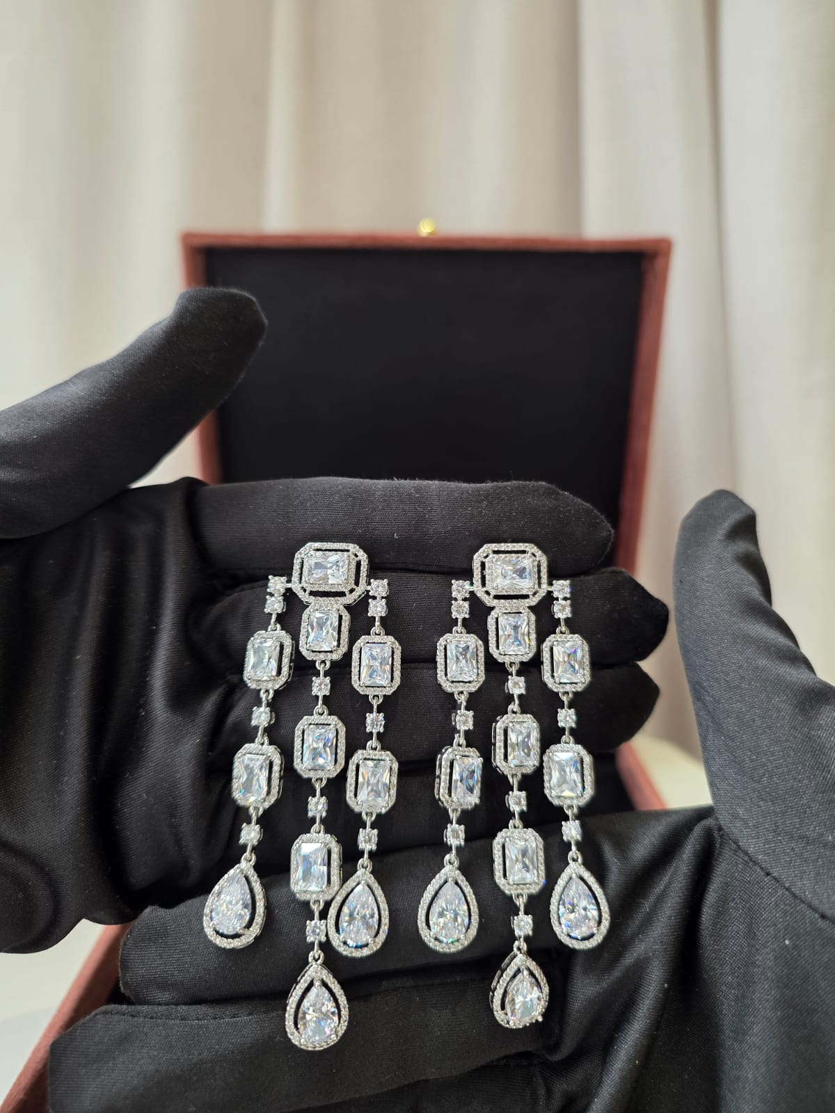 Crystal Chandelier Statement Earrings
