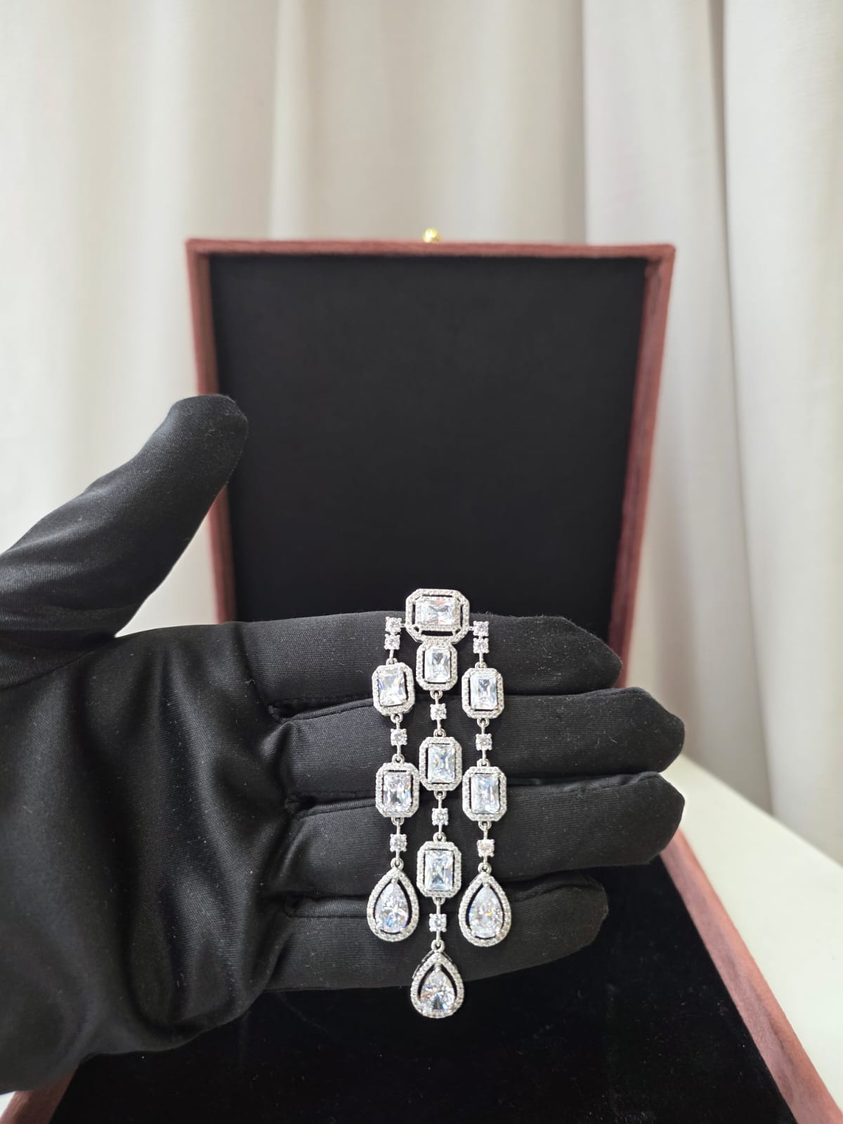Crystal Chandelier Statement Earrings