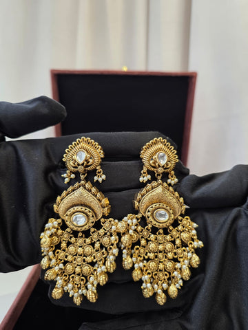 Temple Pearl Statement Earrings