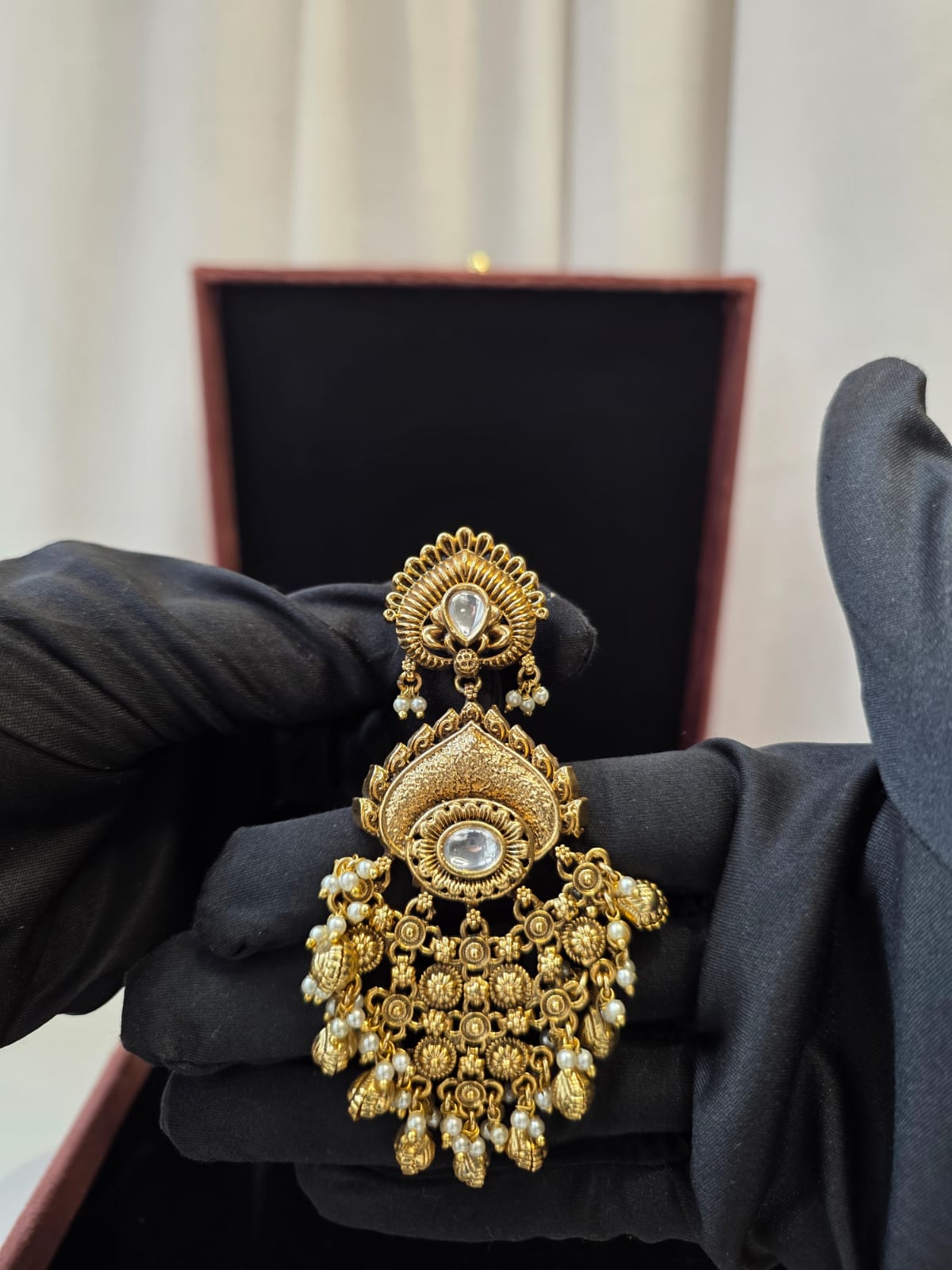Temple Pearl Statement Earrings