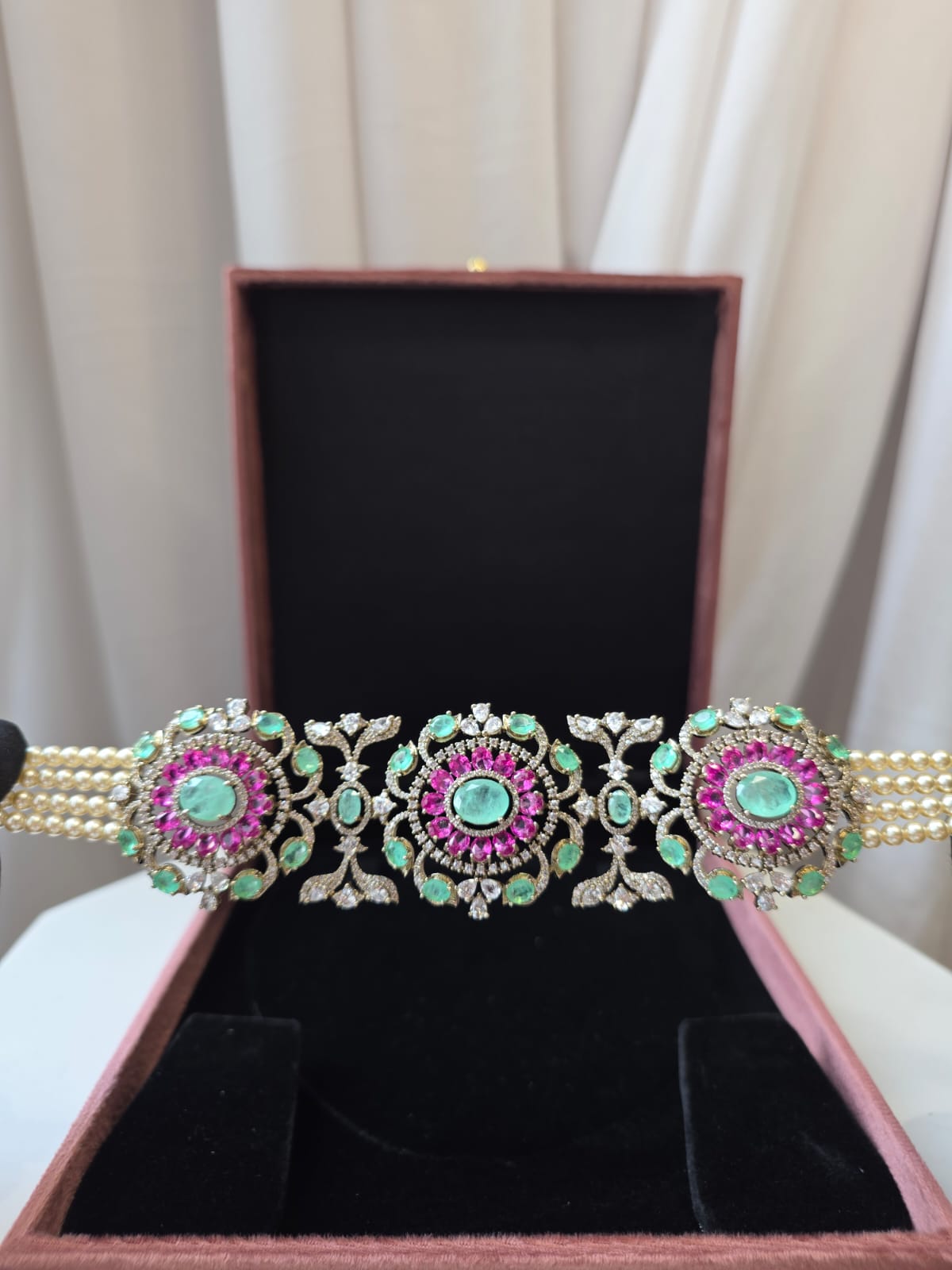 Iris Floral Diamond Choker Set